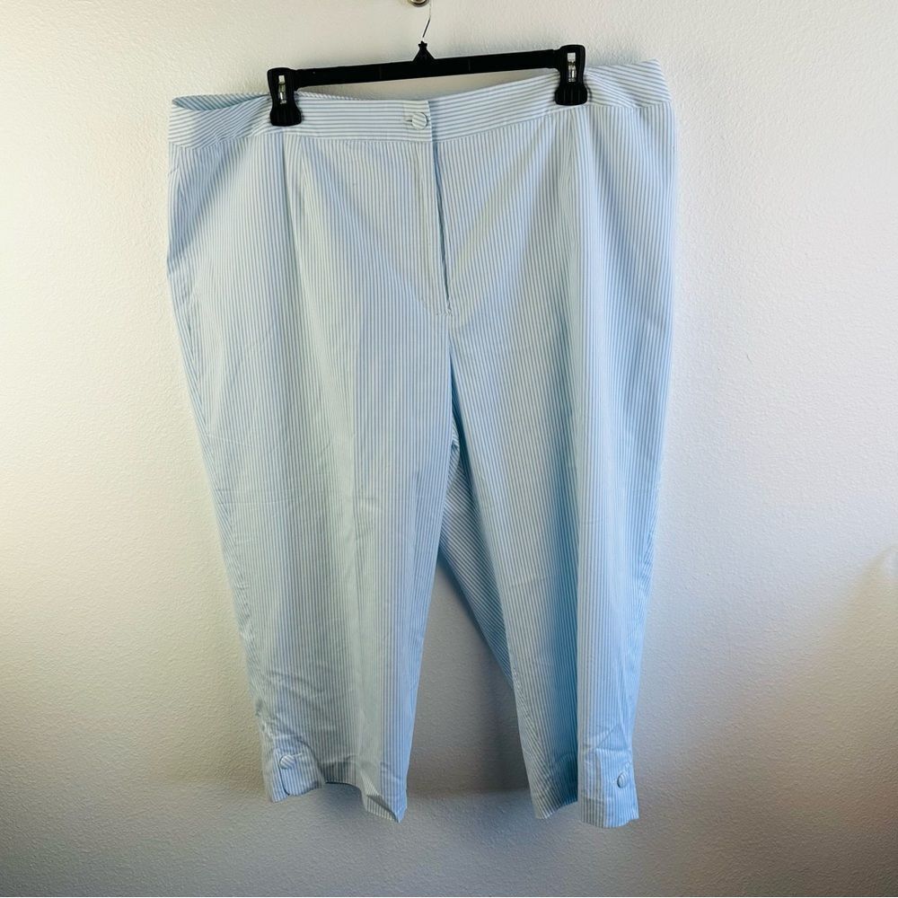 Dress Barn Blue White Striped Lined Wide Leg Pants Size 24